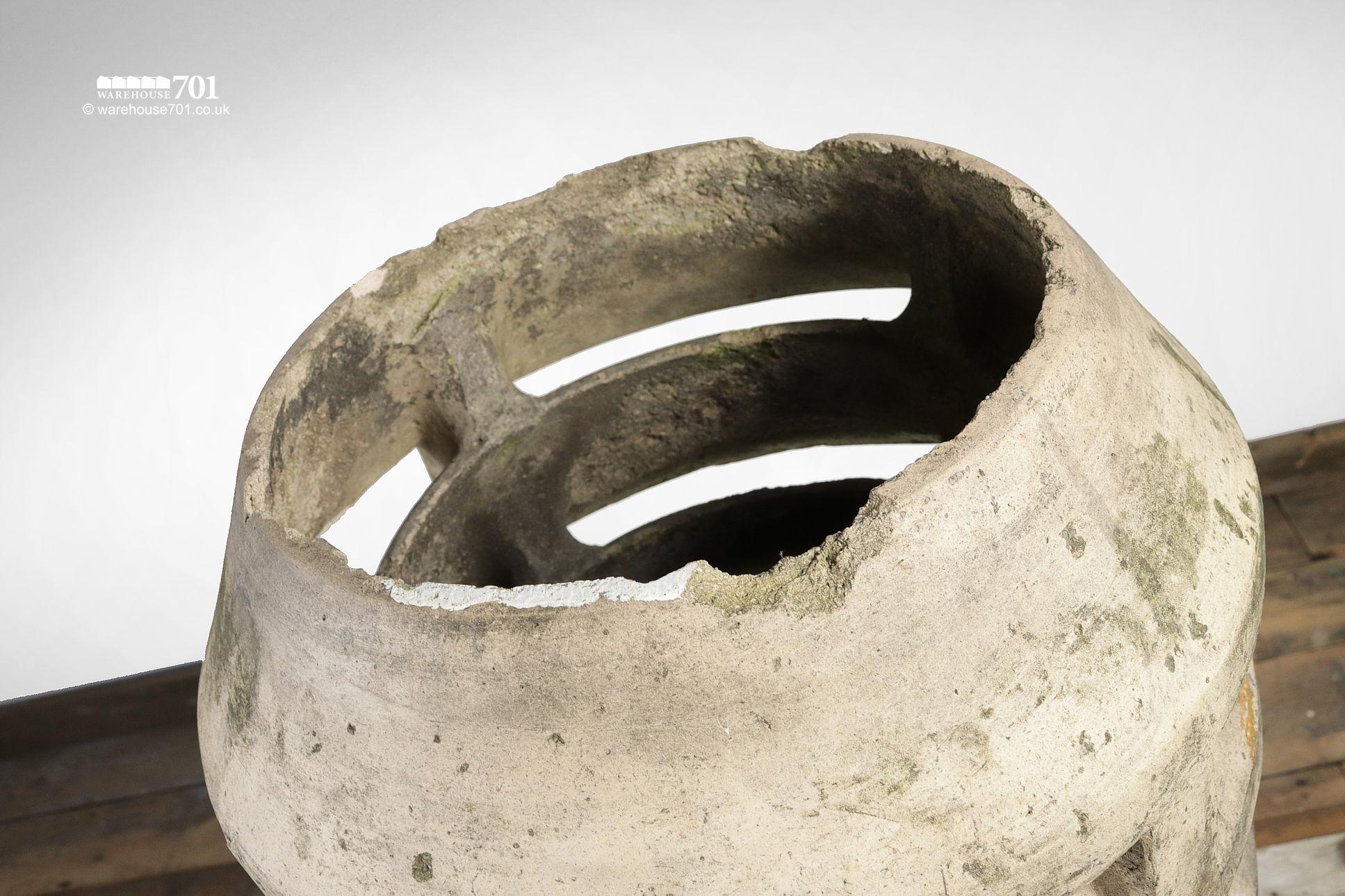 Salvaged Light Cream Louvred Chimney Pot #3