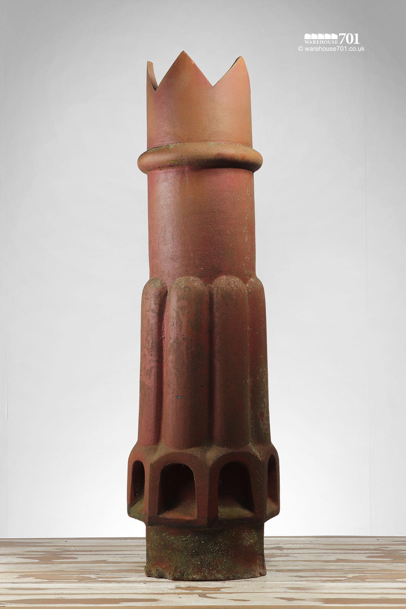 Tall Gadrooned and Vented Crown Chimney Pot