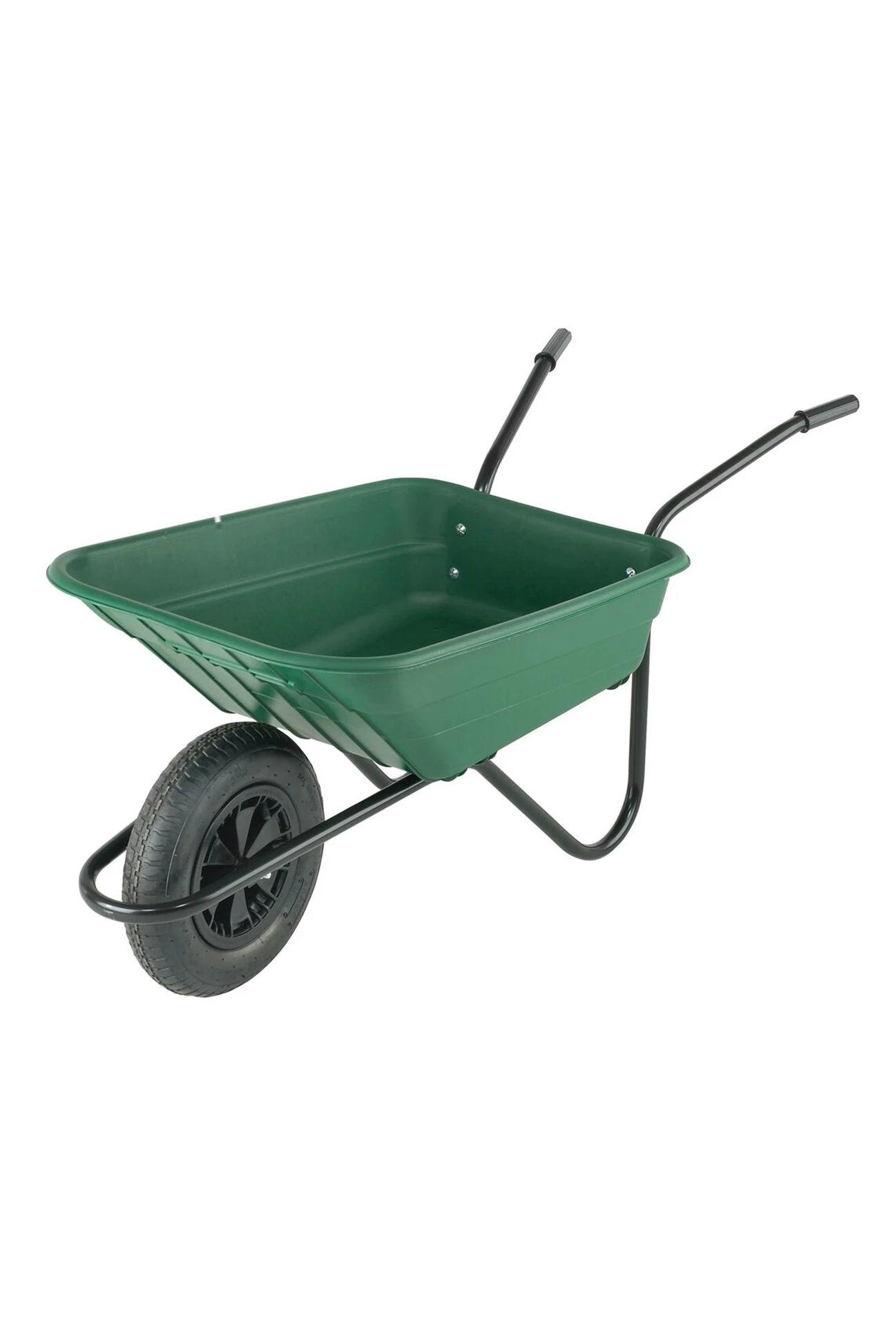 General Purpose 90 Litre Green Polypropylene and Steel Wheelbarrow