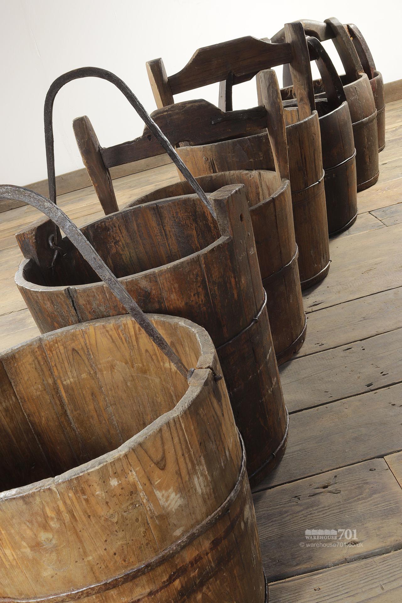 Assorted Salvaged Vintage Wooden Buckets #4