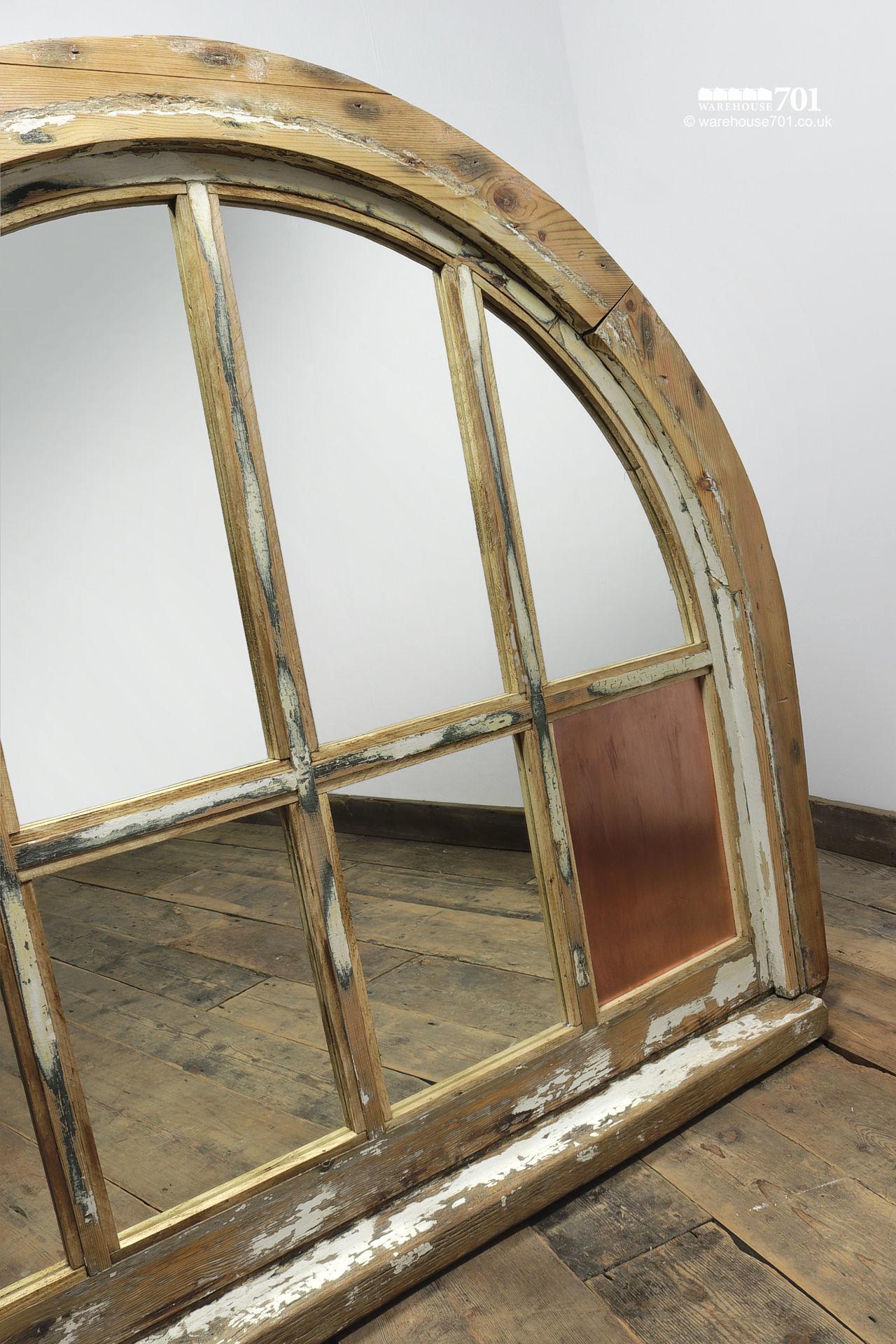 Impressive Architectural Copper and Wood Window Mirror #5