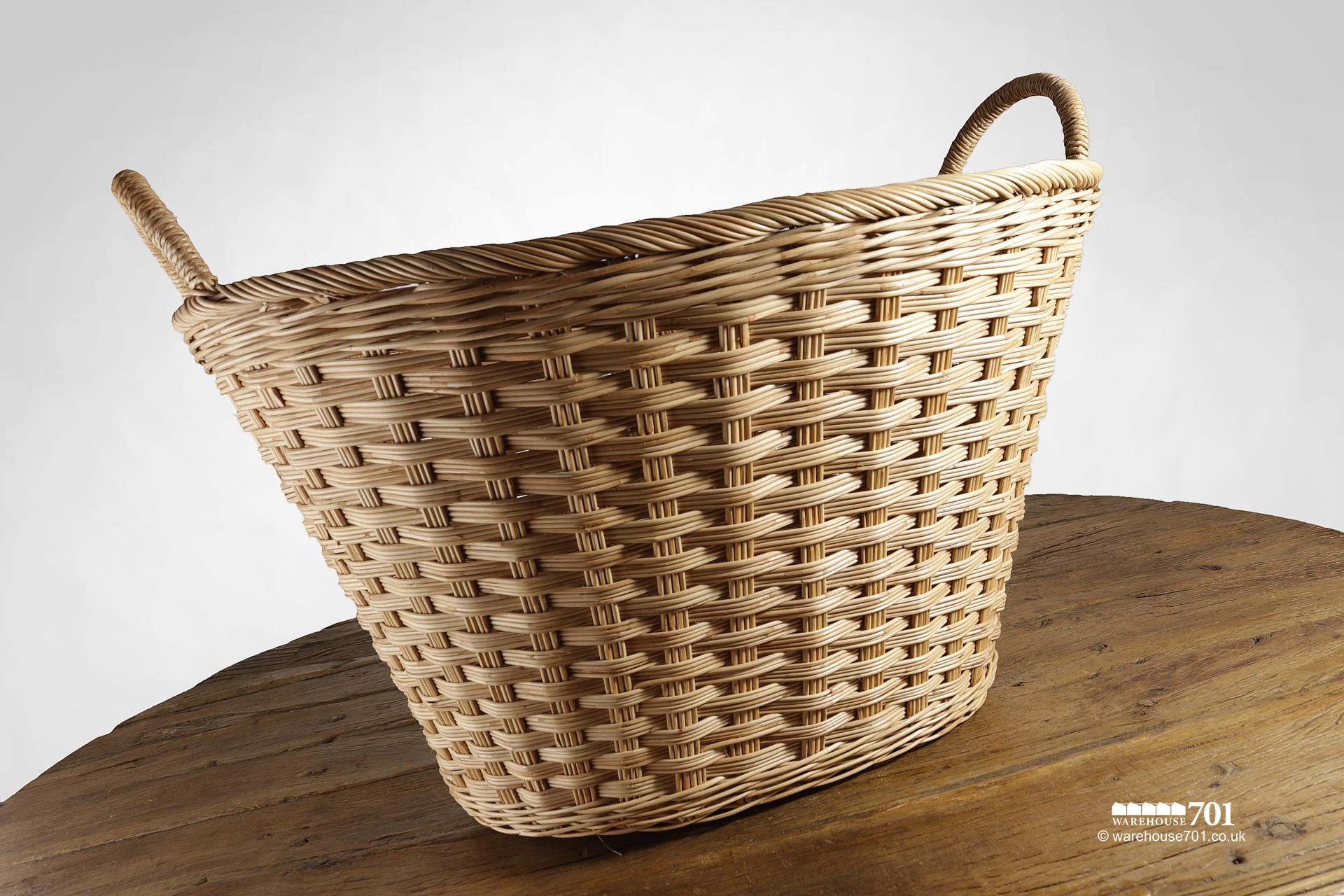 NEW Oval Shape Double Handle Wicker Laundry, Toy or Log Basket #3