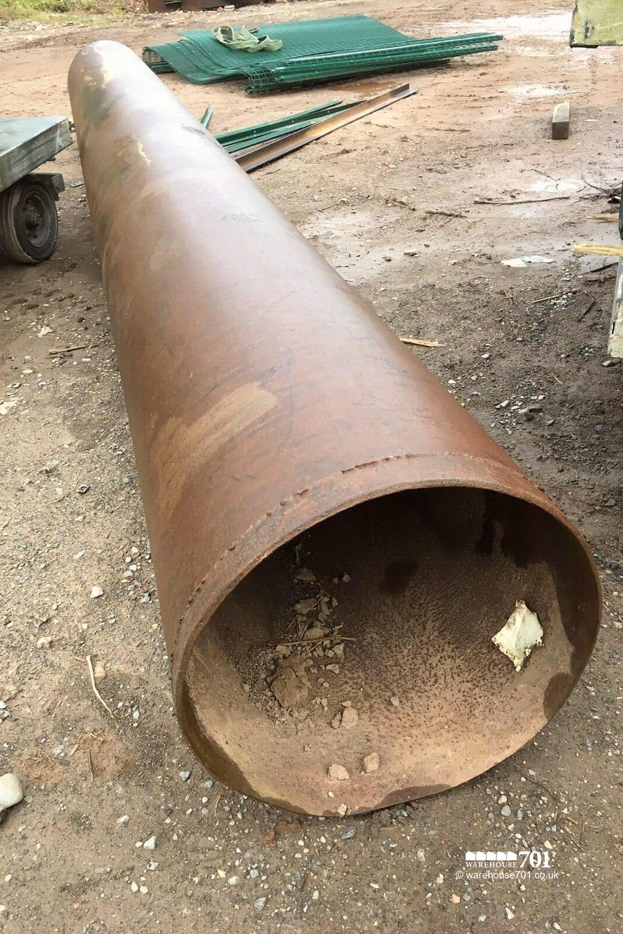Reclaimed Large Metal Steel Cast Pipe 6m Length Ditch Crossing, 600mm Diameter