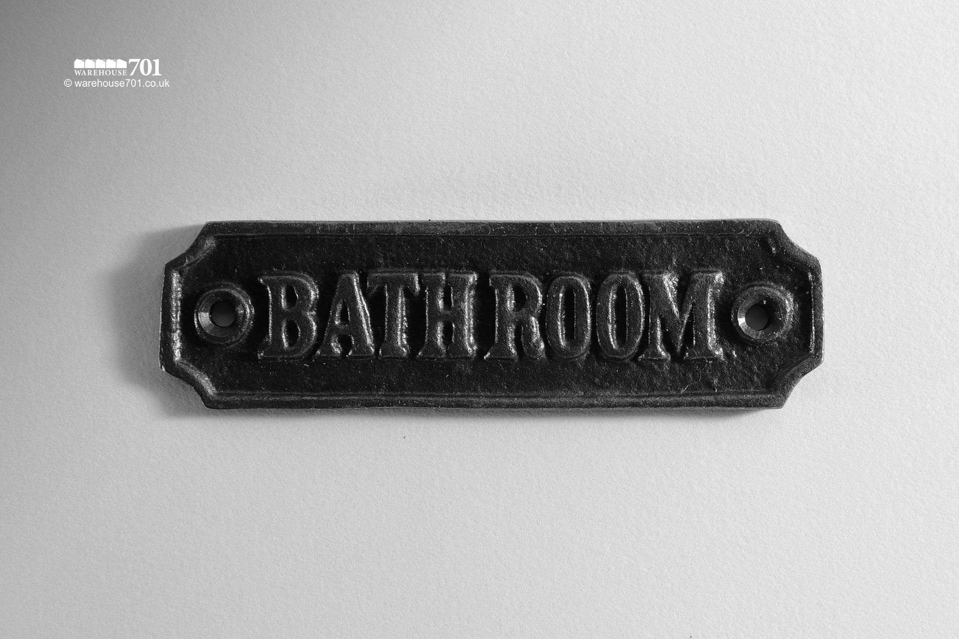 New Cast Iron Black Bathroom Door Sign