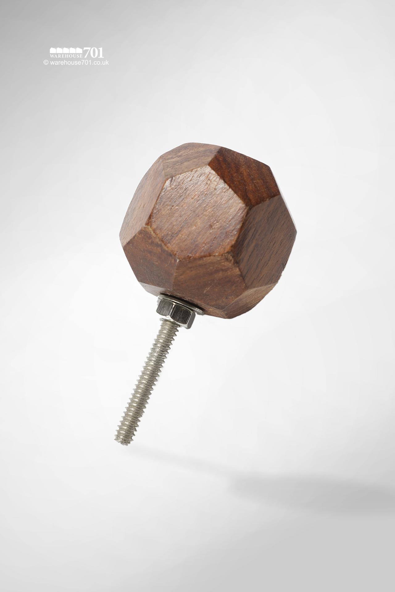 New Faceted Wood Door or Drawer Knob #2