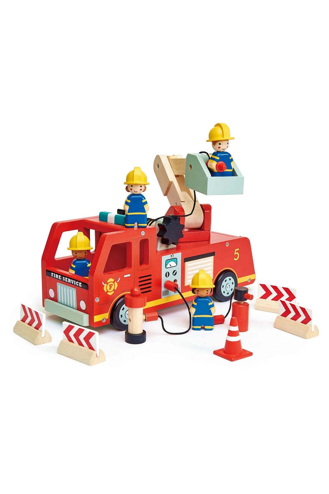 New Wooden Fire Engine with 14 Pieces #3