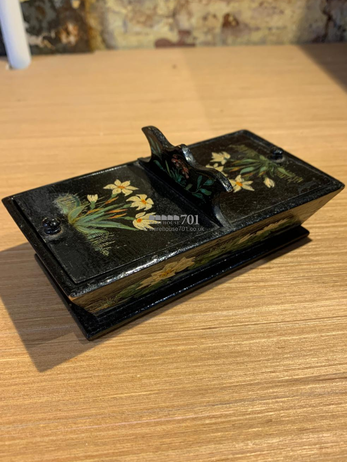 Hand painted wooden box painted 1918