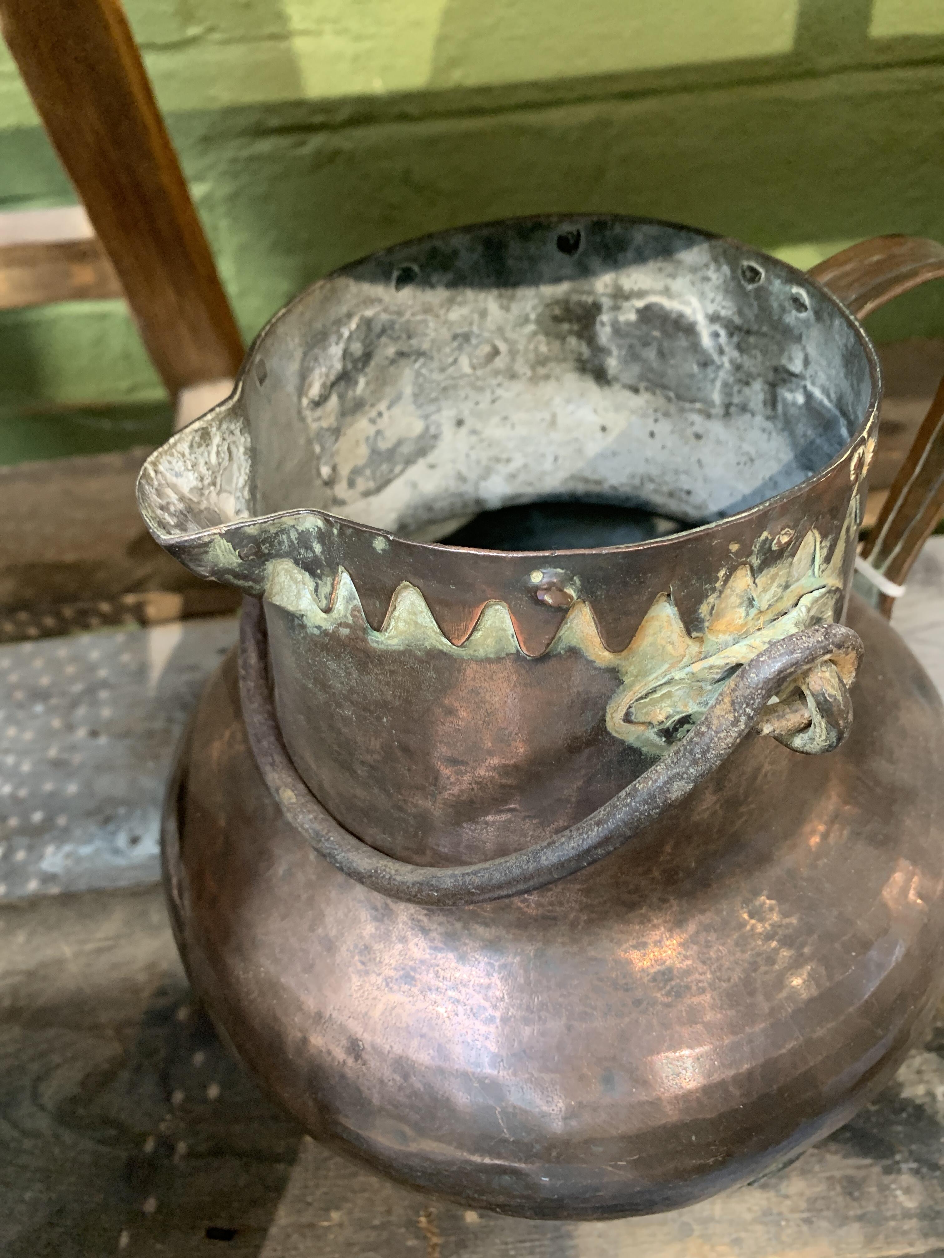 Vintage Copper Jug with Patina