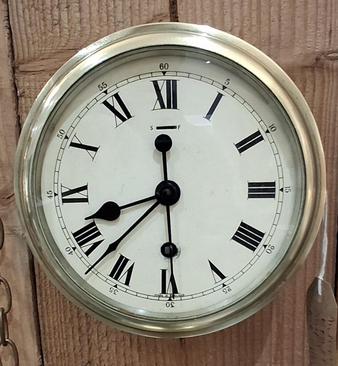 Antique Brass Ship's Clock with Key PP81235