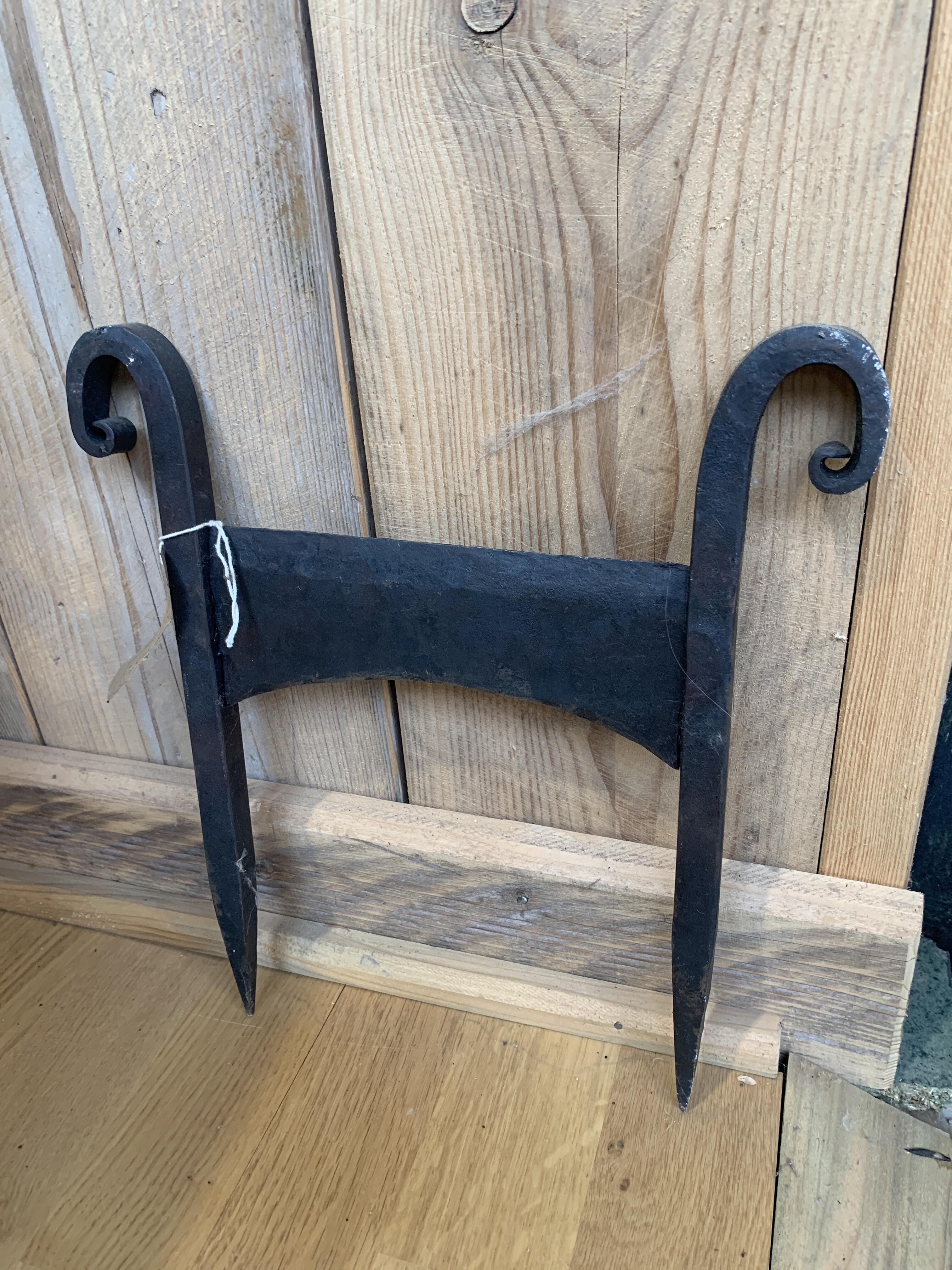 Hand-Forged Curly Top Boot Scraper with Spikes