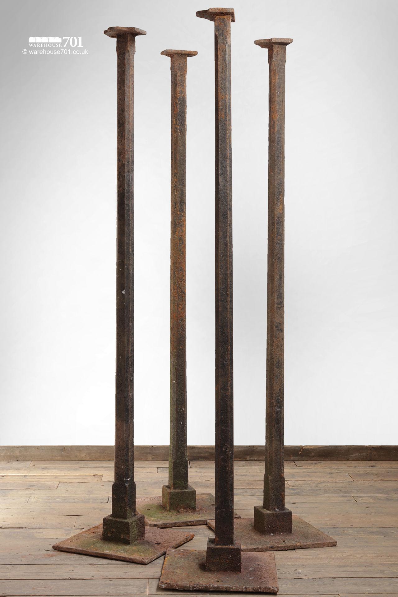 Set of Four Salvaged Cast Iron Columns, Supports or Pillars #1