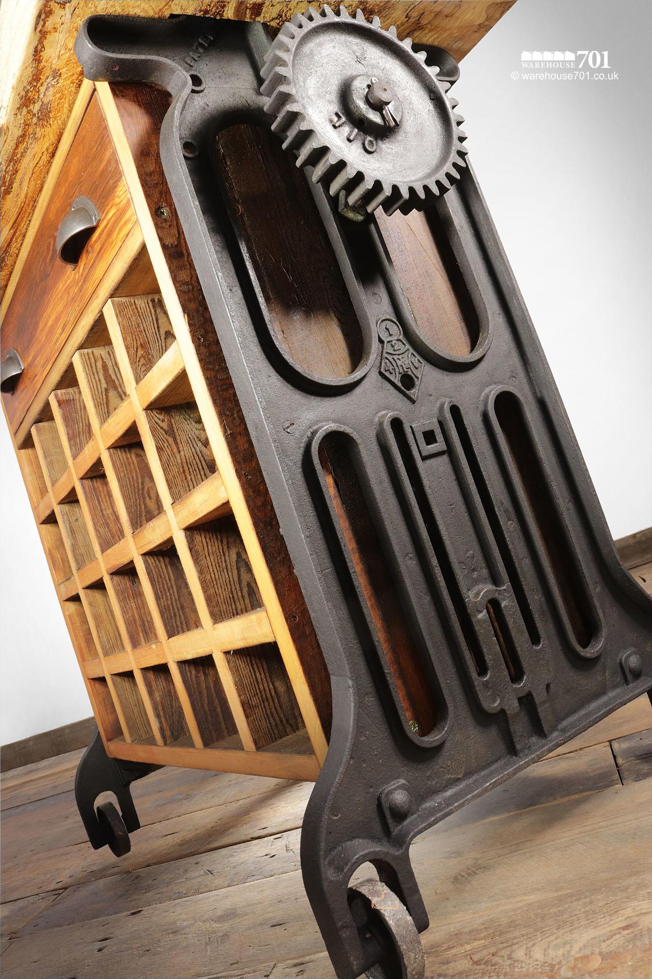 Reclaimed Cast Iron and Beech 'Bacchus' Wine Station #5