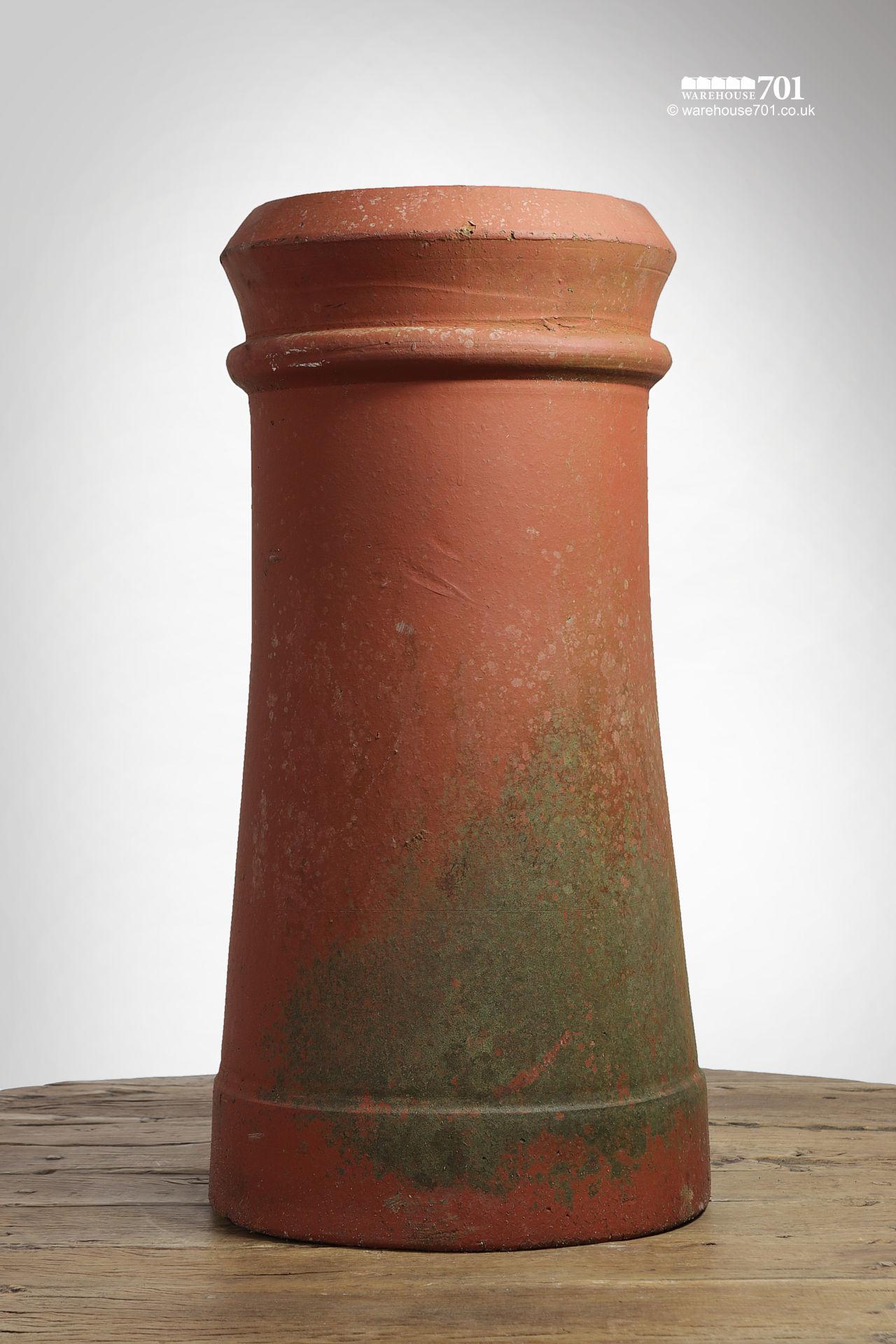 Reclaimed Pair of Tall Cannon Mouth Red Chimney Pots #2