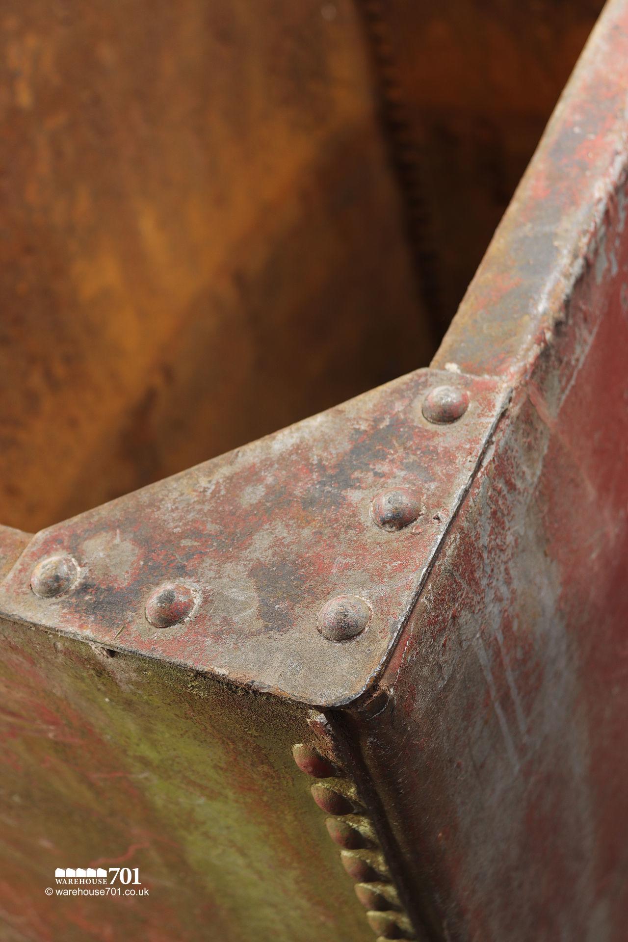 Old Salvaged Galvanised Riveted Red Water Tank #2