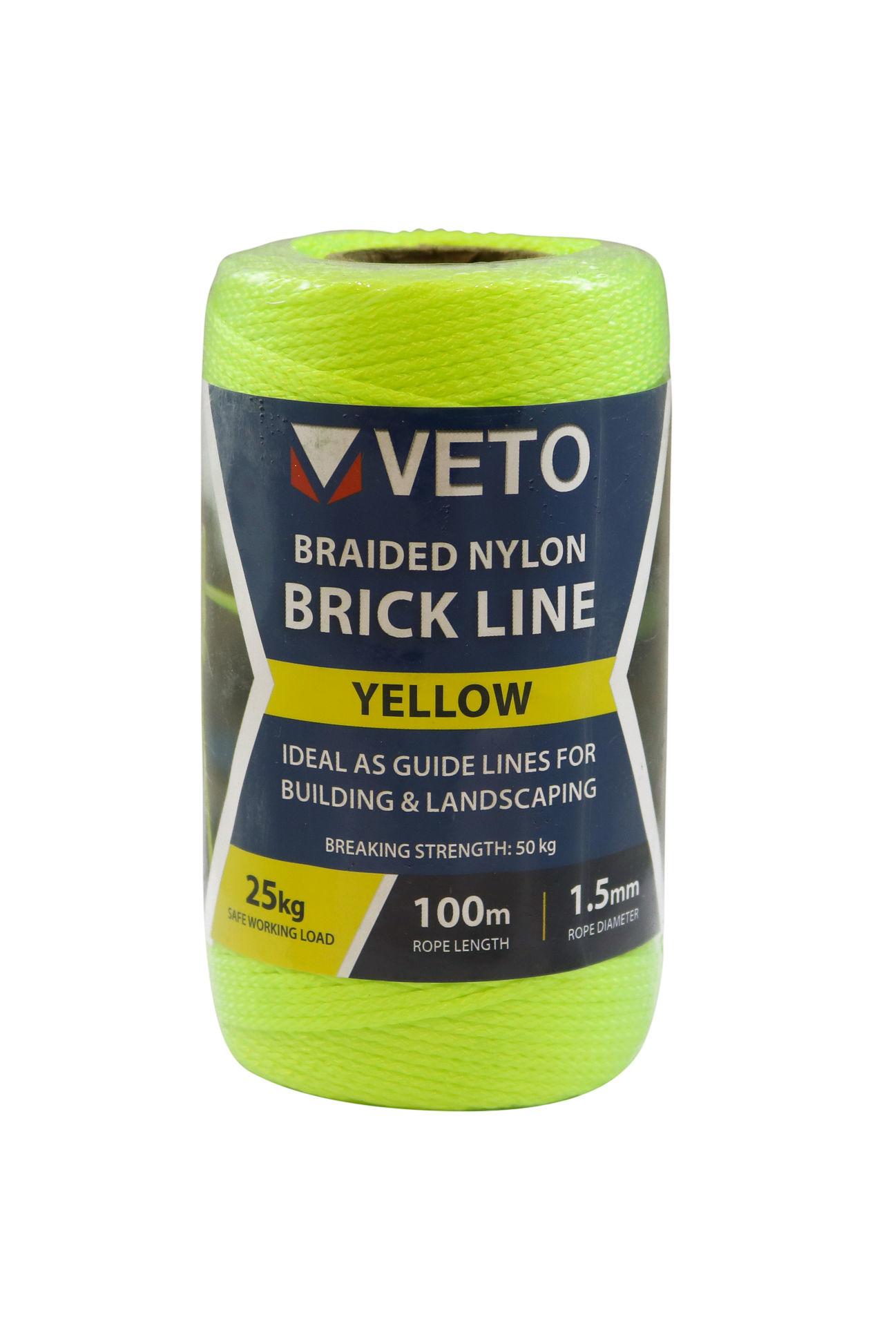 Veto Nylon Brick Line - Tube - Yellow 1.5mm x 100m