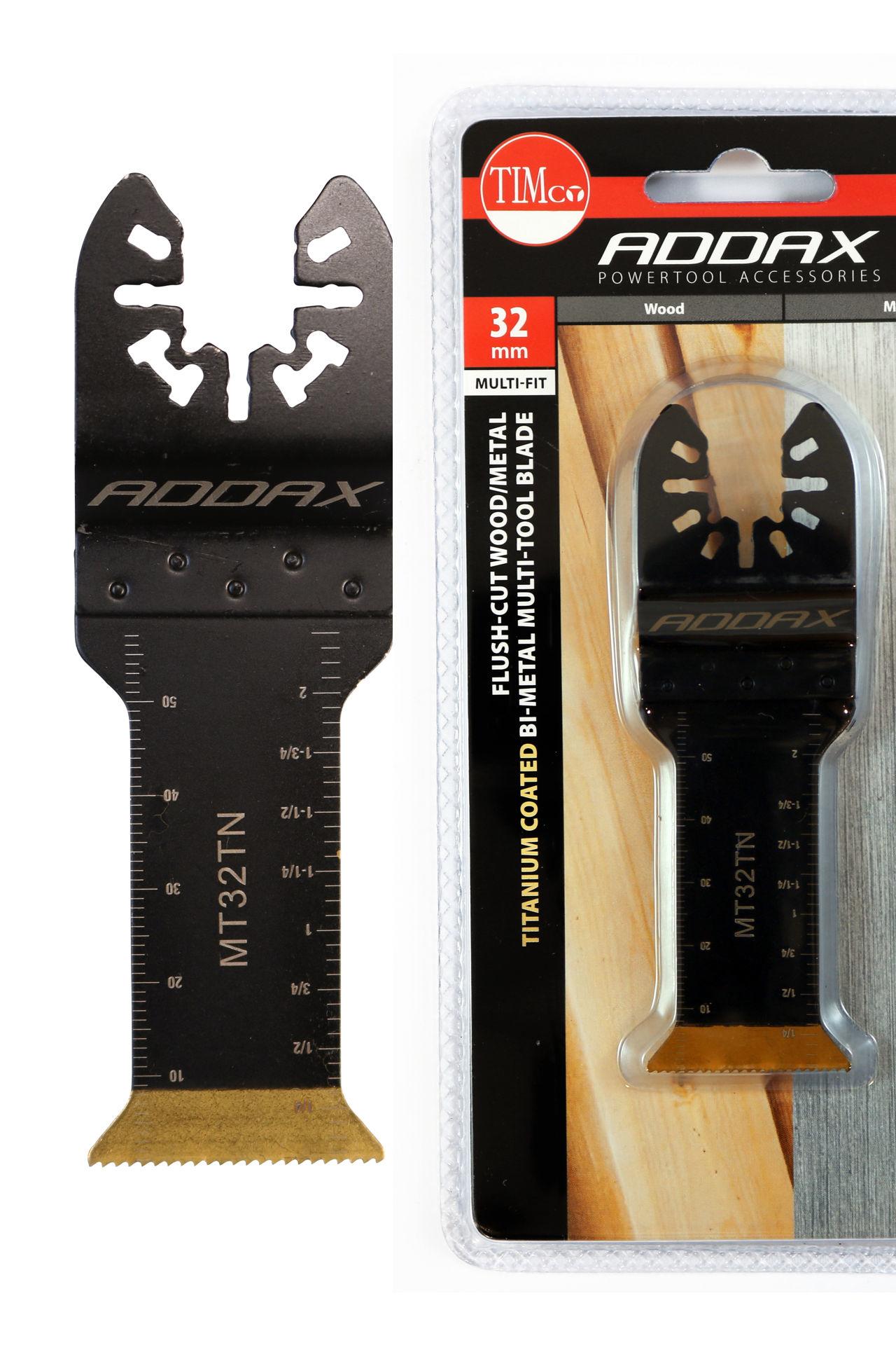 Addax 32mm Multi-Tool Fine Cut Blade - For Wood/Metal - Titanium Coated - Bi-Metal