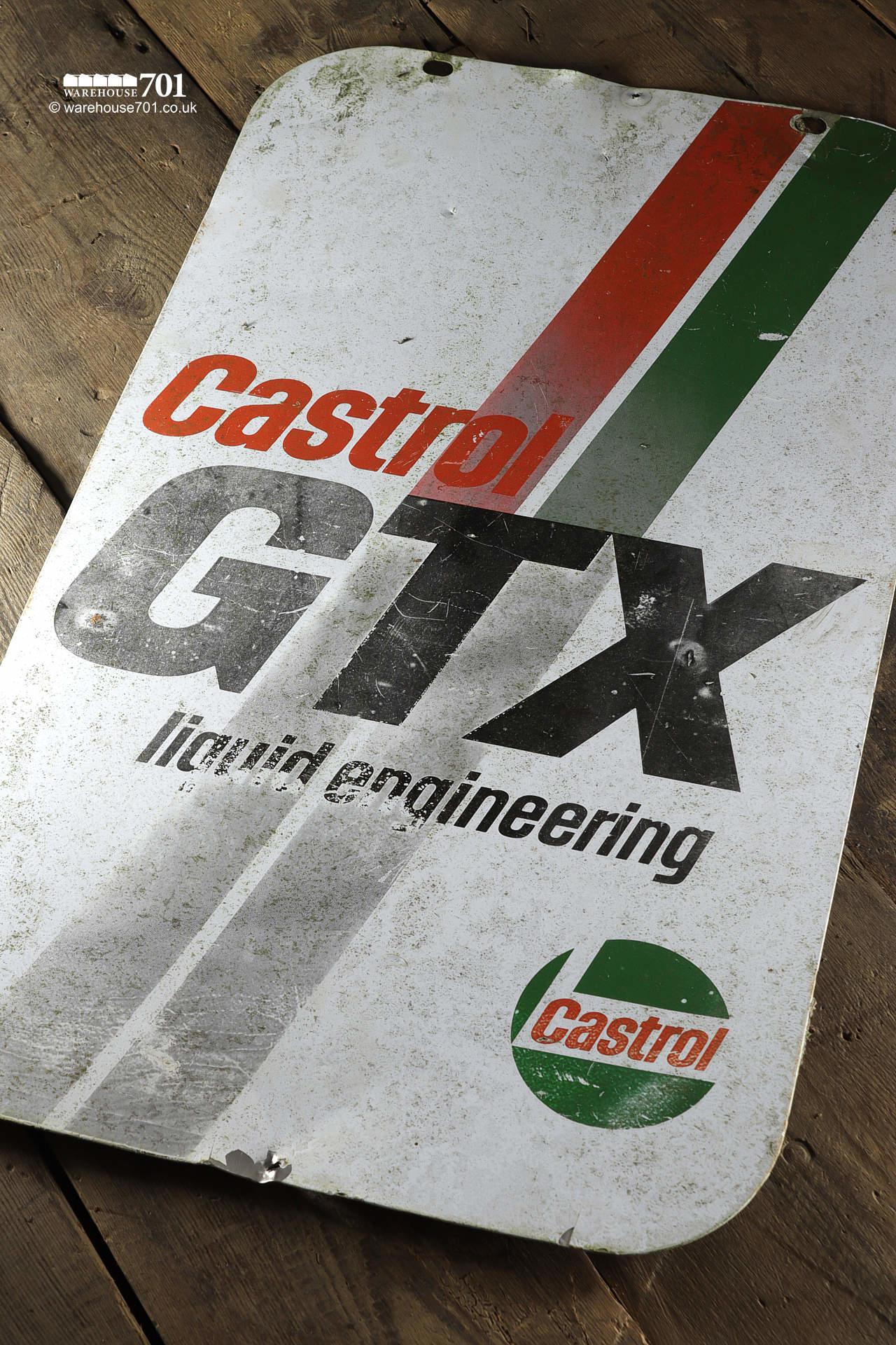 Salvaged Castrol GTX Double-Sided Swing Sign Panel #3