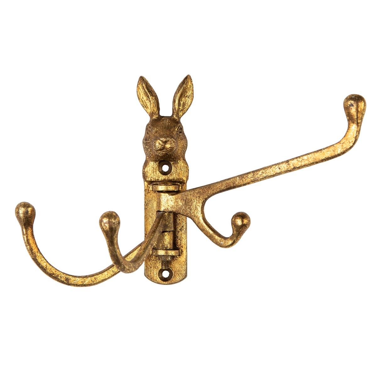 New Gold Coloured Pewter Rabbit with Pivoting Multi Hooks #2