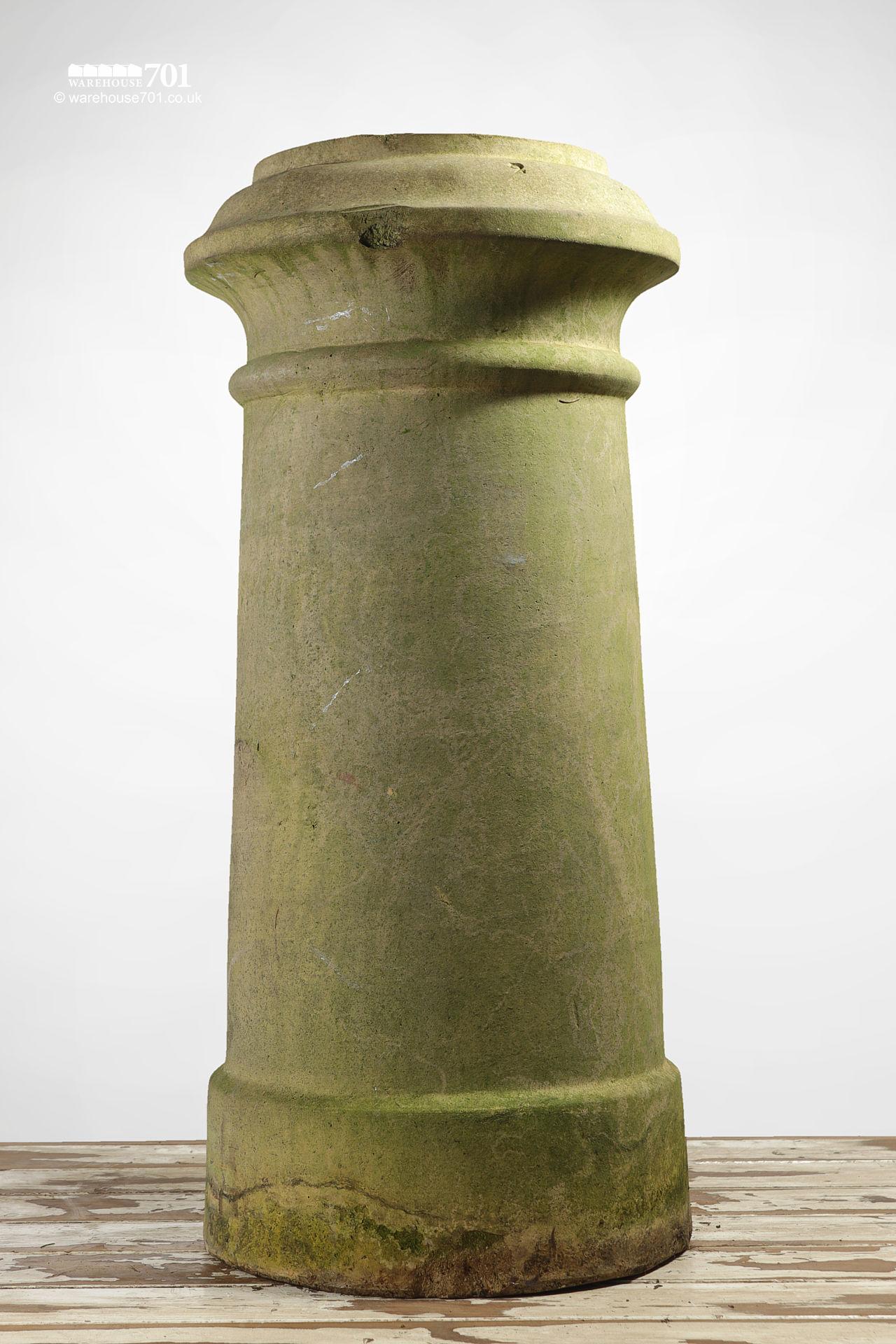 Pair of Salvaged Cream or Buff Clay Stylised Cannon Chimney Pots #2