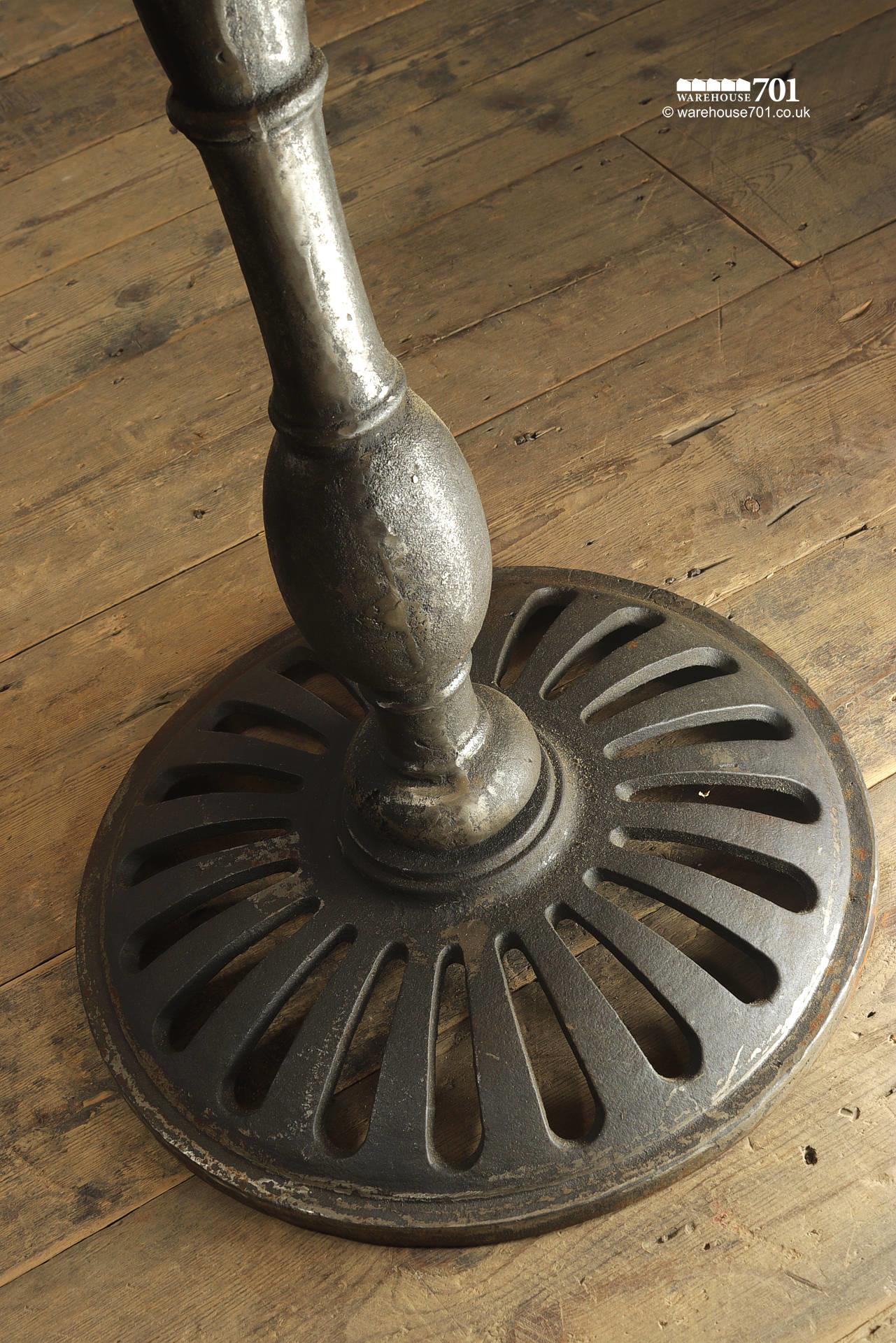 Retro Industrial Style Cast Iron Pierced Pedestal Round Top Cafe Table #3
