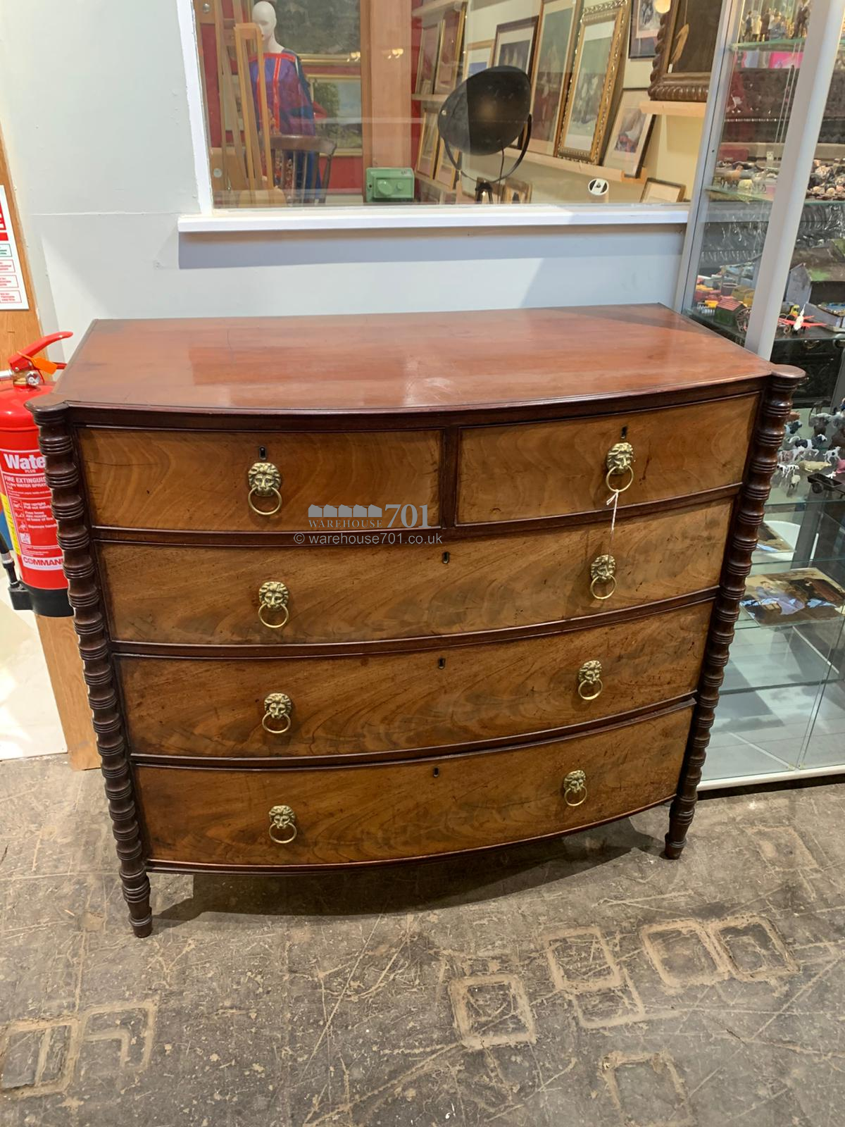 19th Century Mahogany Bow-Fronted Chest of Drawers