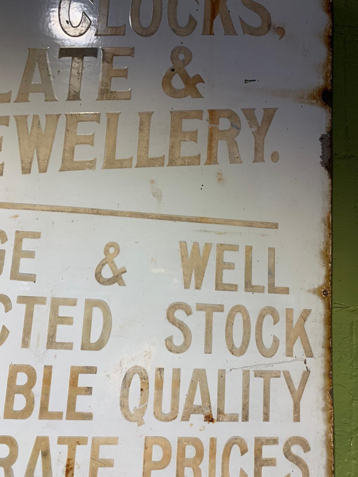 Metal watches clocks plate & jewellery sign