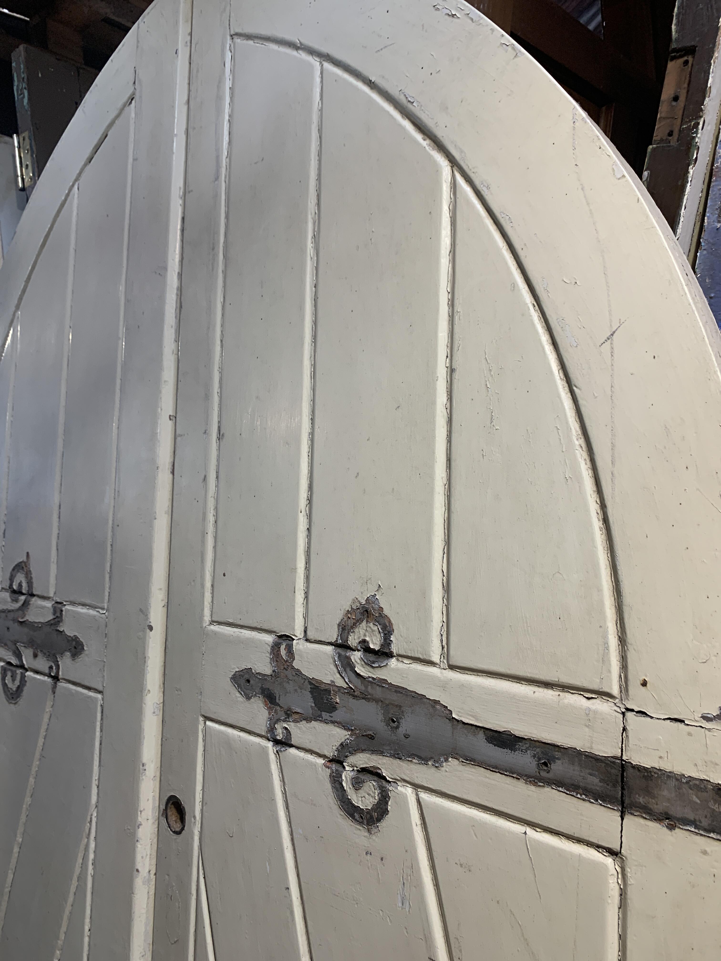 Reclaimed White Painted Arched Chapel Doors