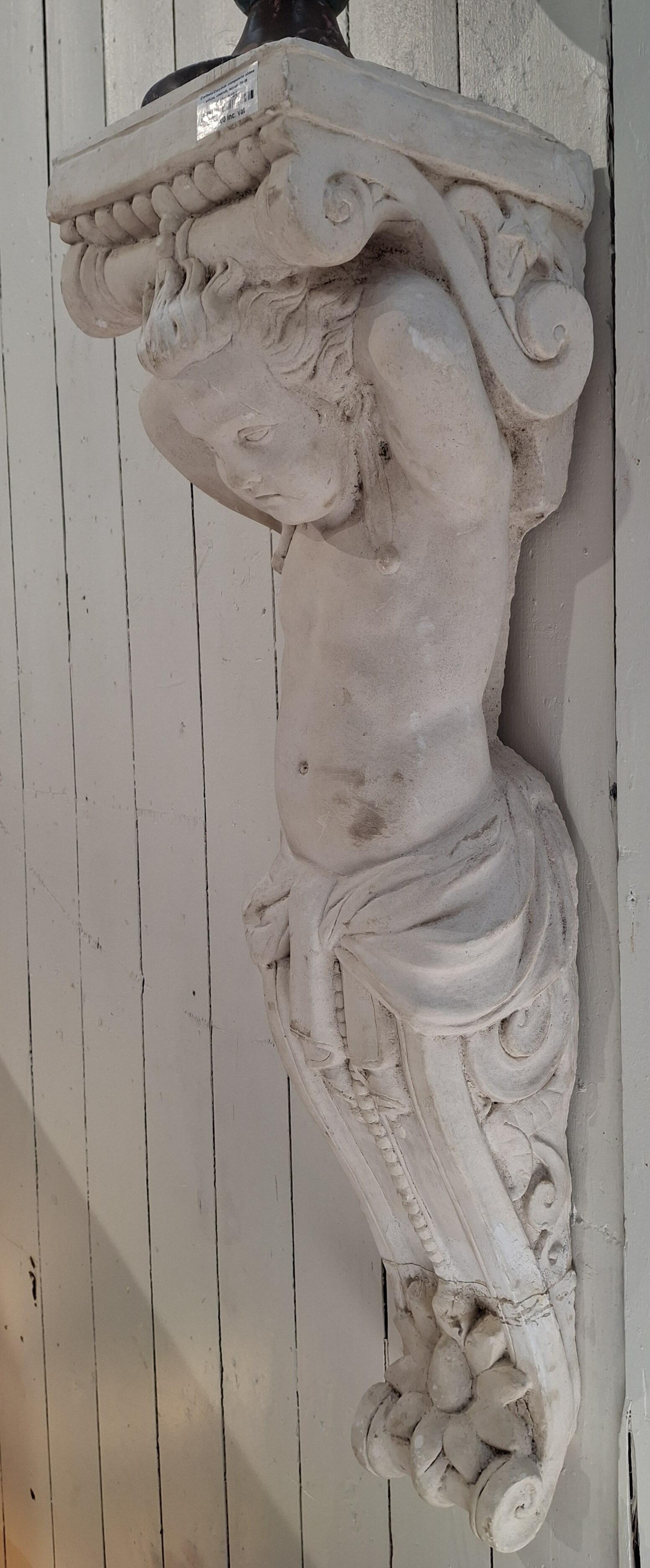 Pair of Composite Stone Cherub Corbels