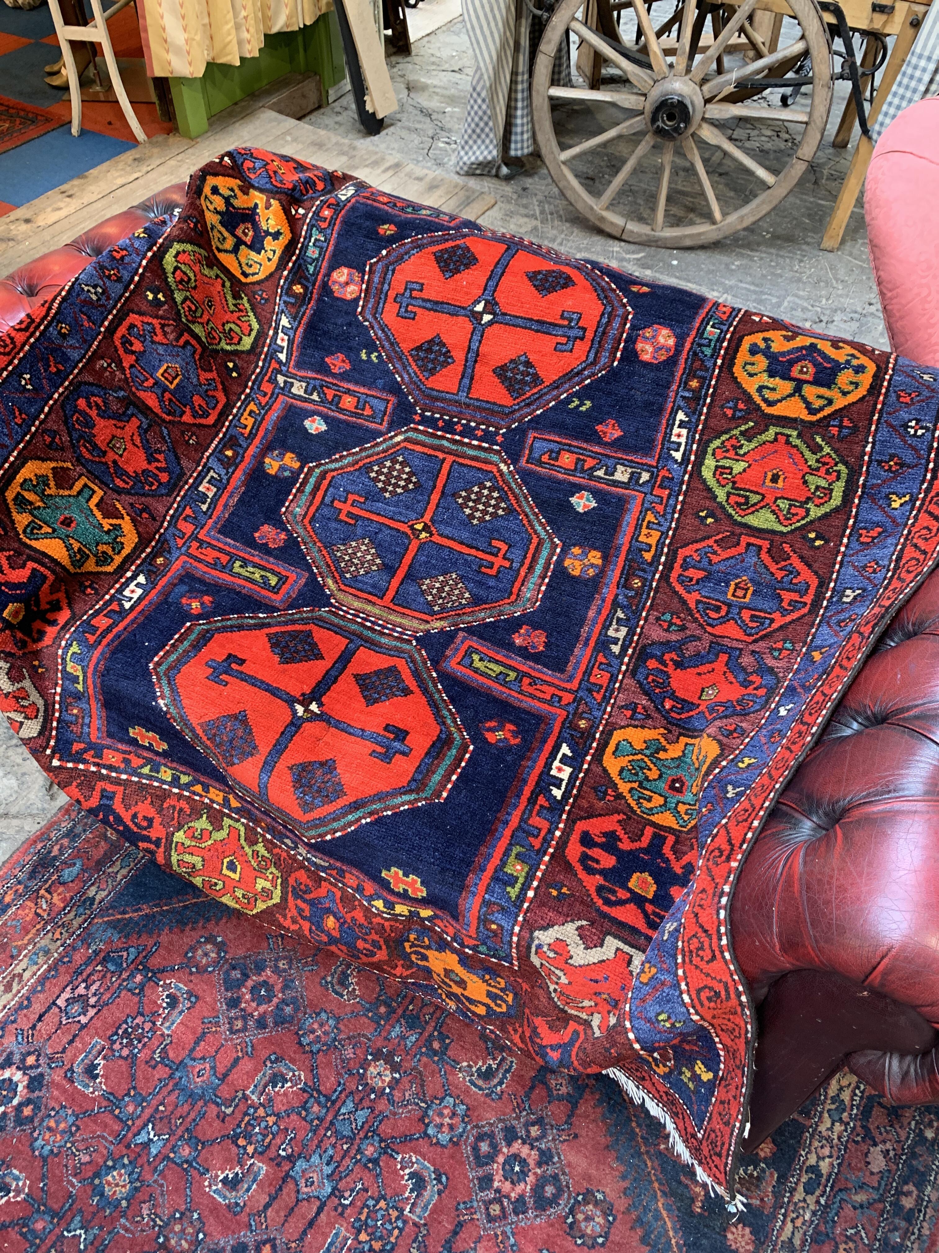 Antique South Caucasian Kazak Rug 215cm x 137cm