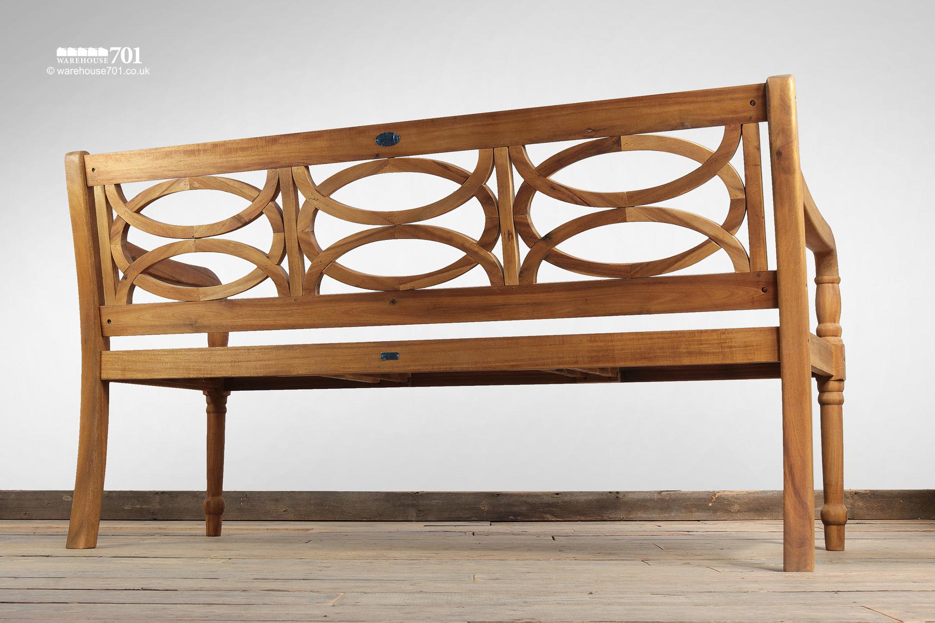 New Three Seater Cleobury Hoop Design Hardwood Bench #6