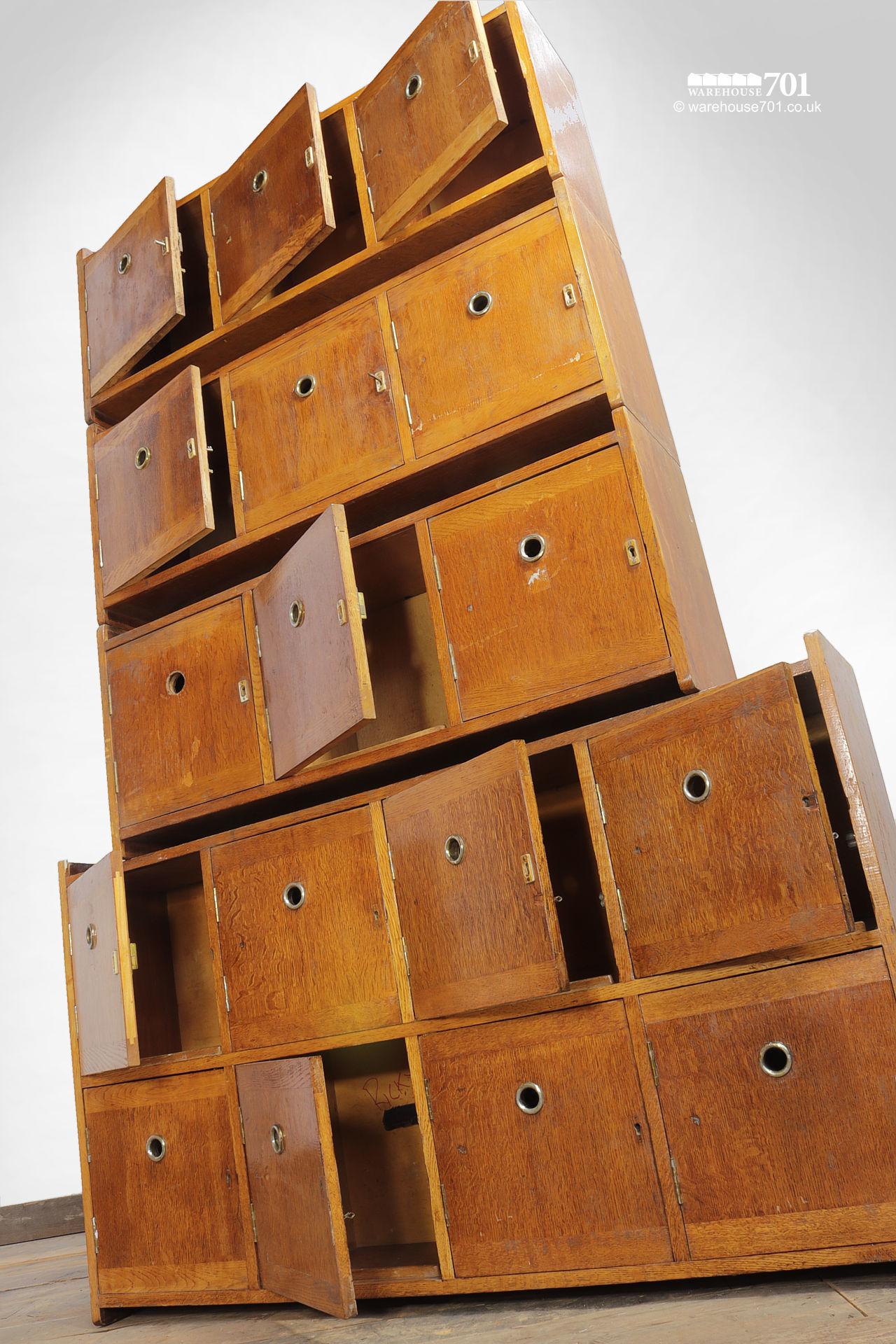 Reclaimed Set of Wood Ships Storage Lockers #1