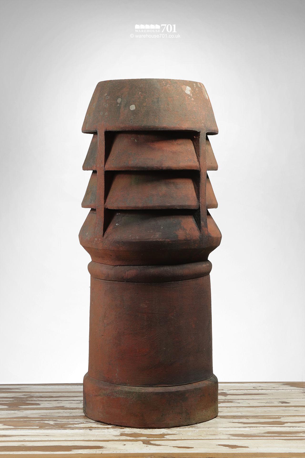Old Straight Sided Triple Louvre Chimney Pot #2