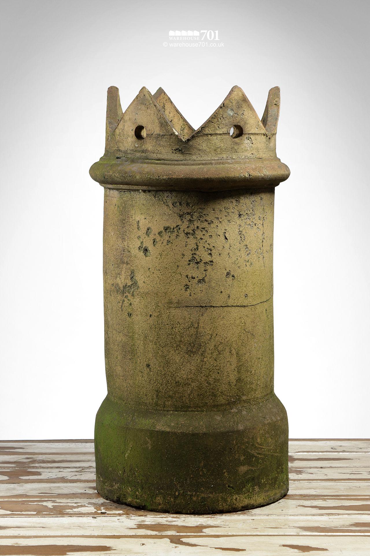 Salvaged Buff Pierced Crown Chimney Pot #1