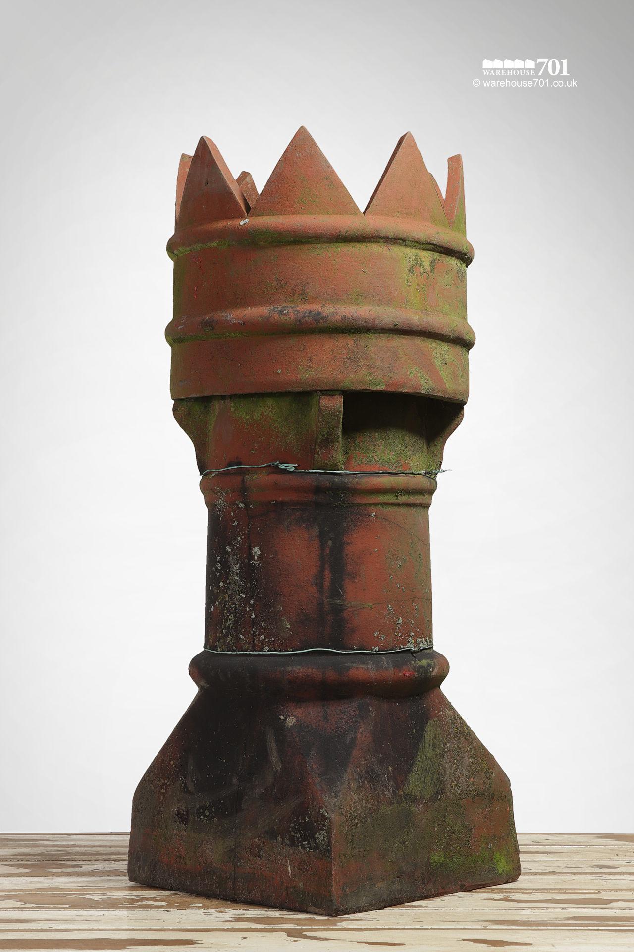 Salvaged Red Clay Terracotta Bishop Style Vented Chimney Pot