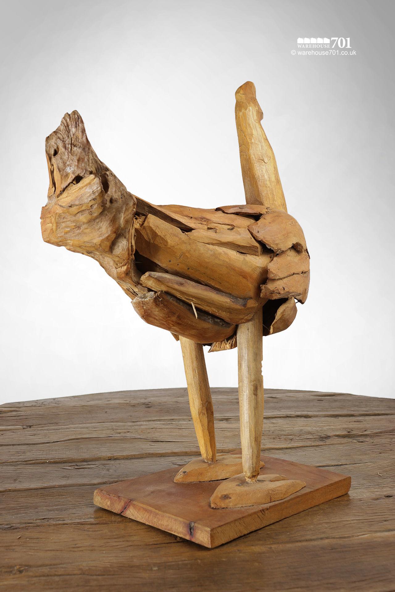 Reclaimed Drift Wood Style Sculpted Chicken, Cockerel or Rooster #2