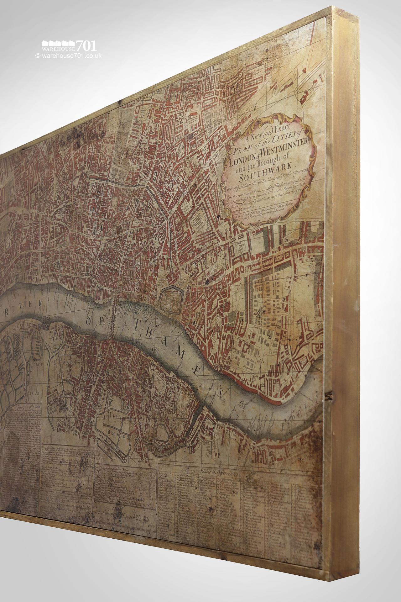 NEW replica mounted Old London Antique Map Picture
