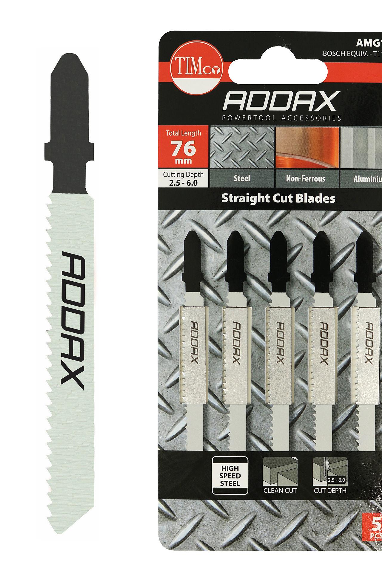 Addax 76mm Jigsaw Blades - Metal Cutting - HSS Blades - 13 Teeth/Inch
