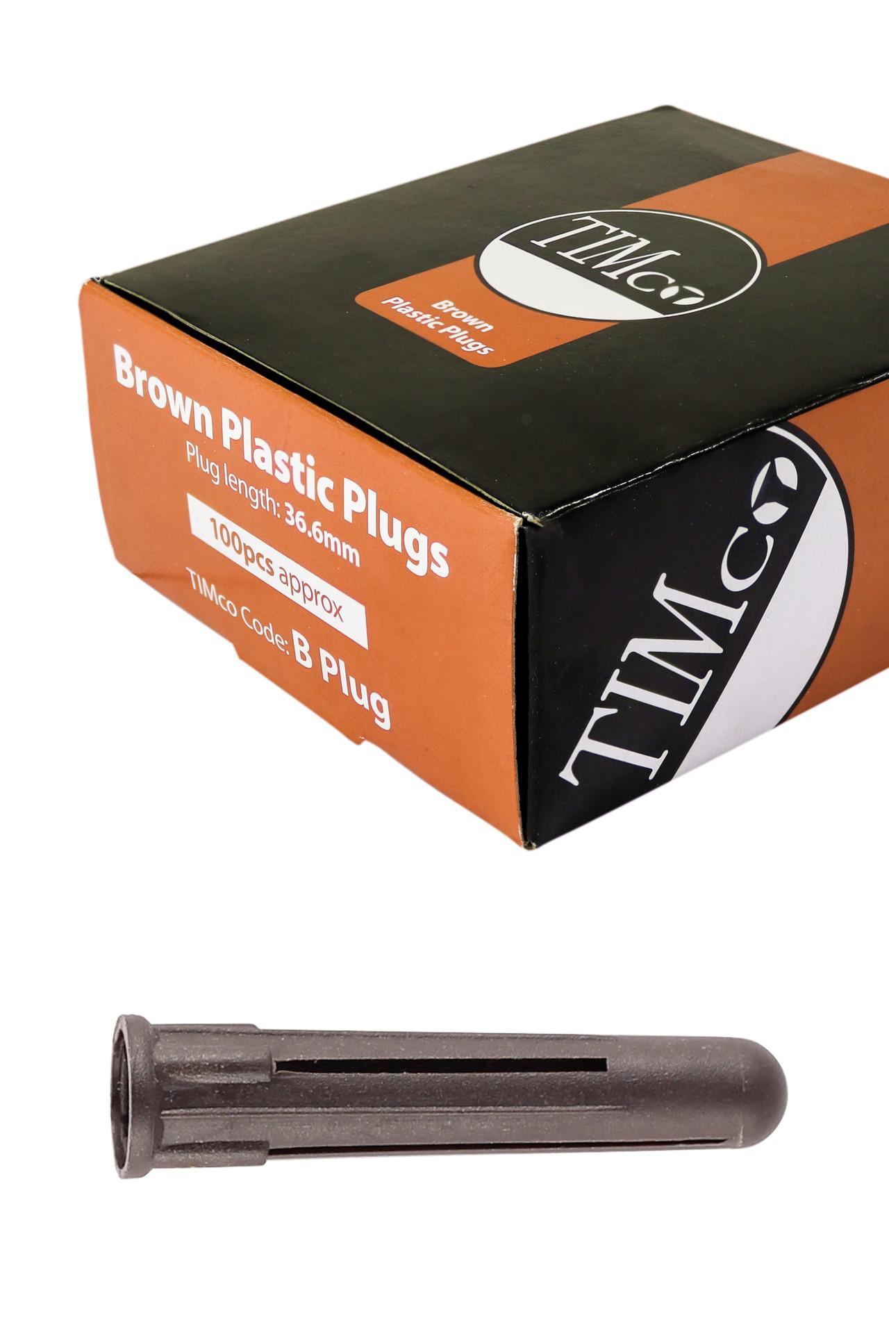 36mm Plastic Plugs - Brown