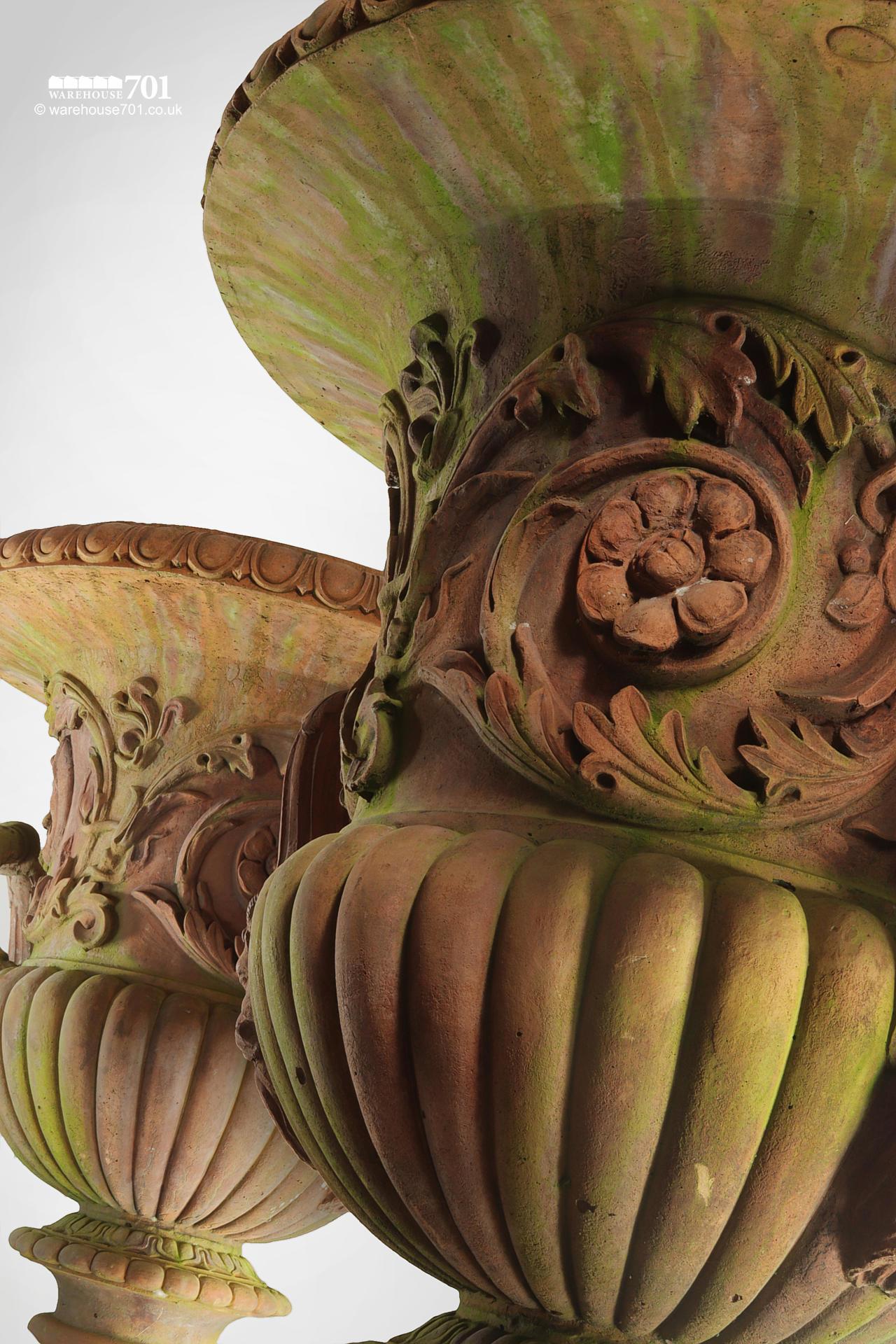 Magnificent Terracotta Decorative Campana Urns after Blashfield #5