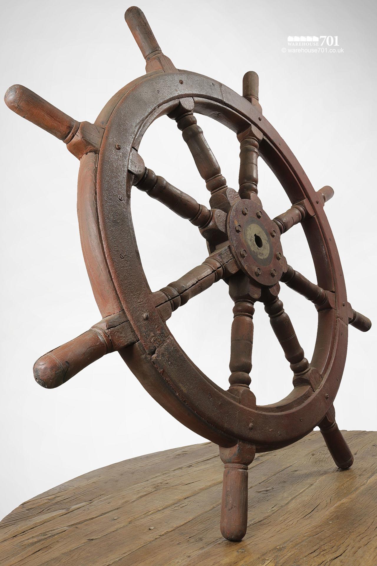 Athentic Salvaged Eight Spoke Boat or Ships Wheel