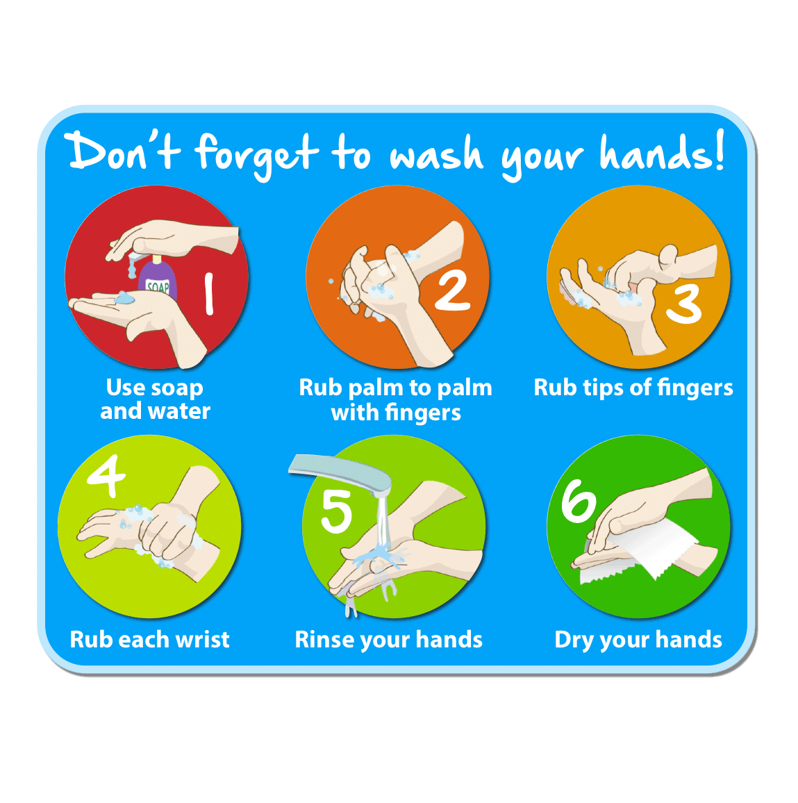 Site Sign - Wash Your Hands: Six Easy Steps