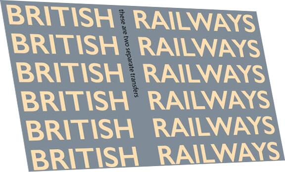 Railtec 4mm-4105 4mm BRITISH RAILWAYS 12 inch text branding: steam locos