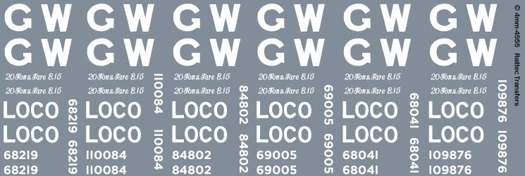 Railtec 4mm-4555 4mm GWR (1920-1936) Loco coal wagons
