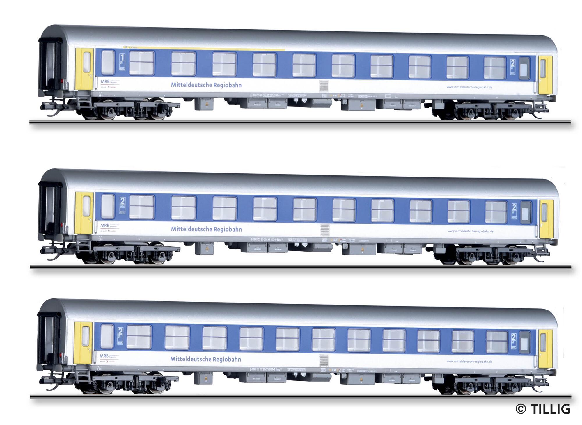 TILLIG 01097 Passenger coach set of the Mitteldeutschen Regiobahn