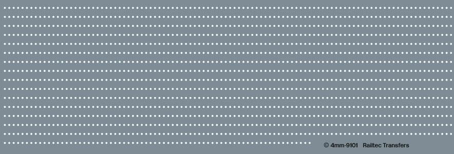 Railtec 4mm-9228 3D Rivets - White: 0.38 mm Diam, 1.0 mm Spacing Between Centres
