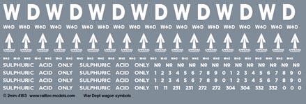 RAILTEC 2mm-4153 War Department WD brandings: rolling stock (white)