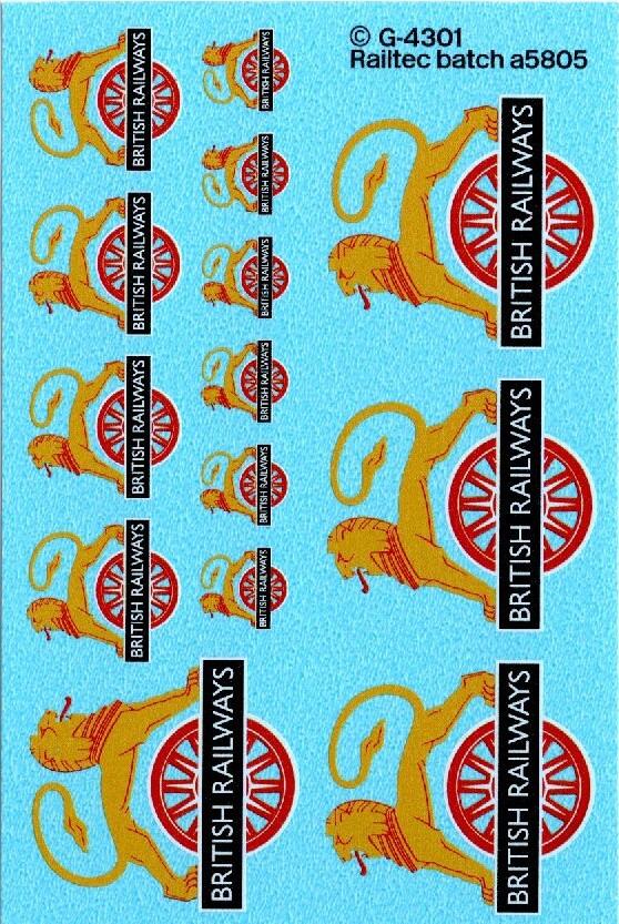 RAILTEC G-4301 BR Early Crest Lion & Wheel Totem: L&R Facing (3 Sizes)