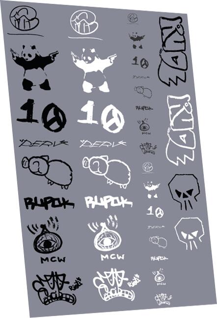 Railtec 4mm-8961 4mm Graffiti: tags pack #11