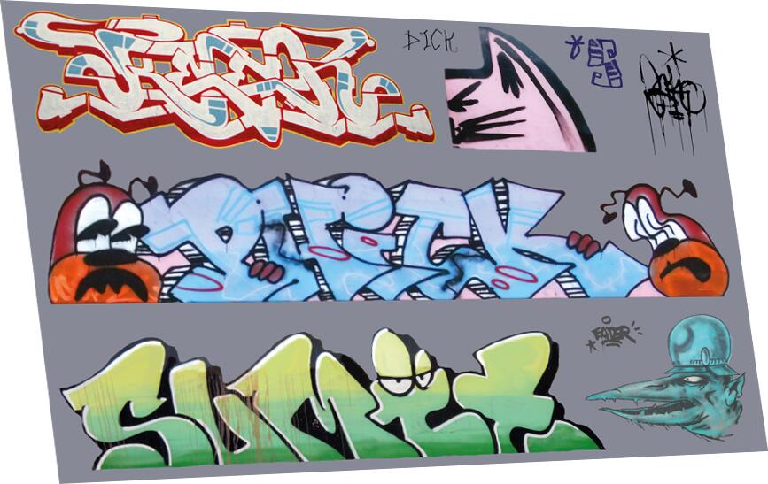 RAILTEC 4mm-8908 Graffiti: artistic H (suits larger wagons)