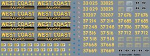 Railtec 4mm-2361 4mm West Coast Railways loco renumbering pack